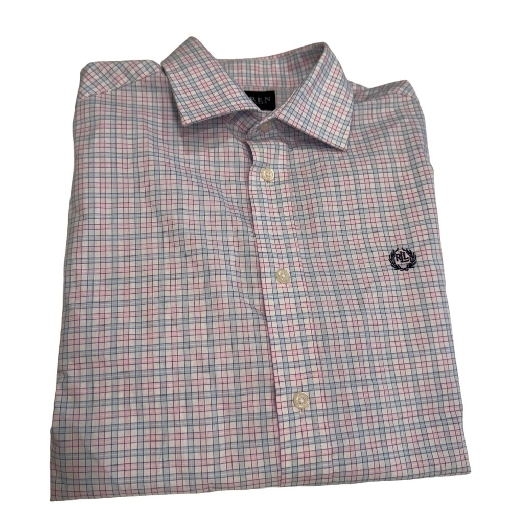 Lauren Ralph Lauren Black Label Big Boys Check Button Down Shirt Sz 16